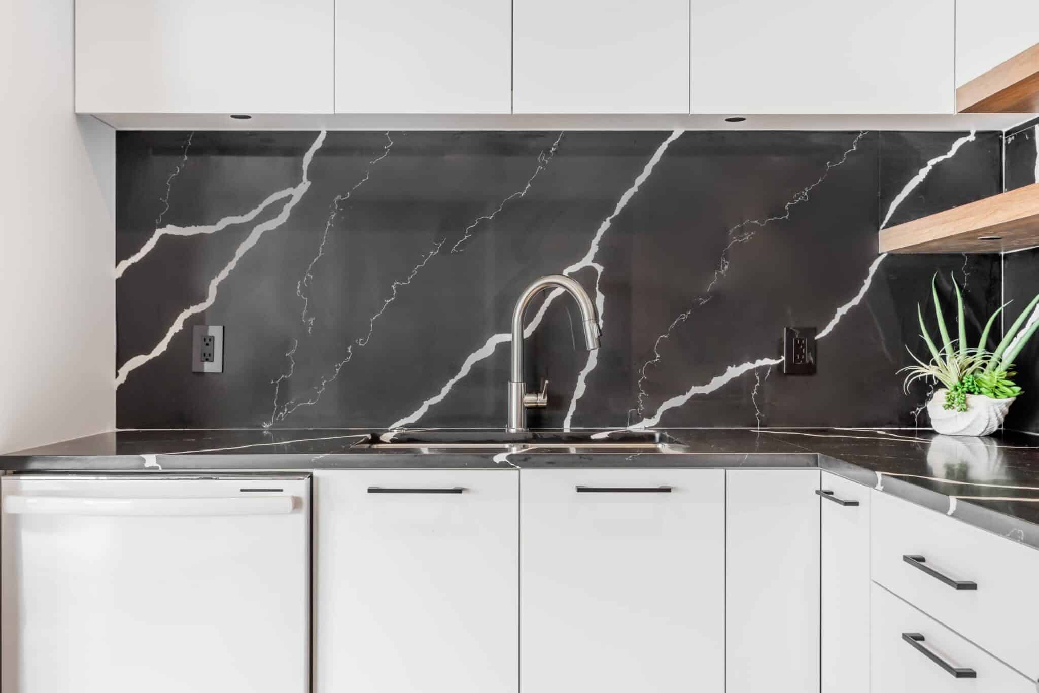 Rénovation à Montréal moderne noir et blanc